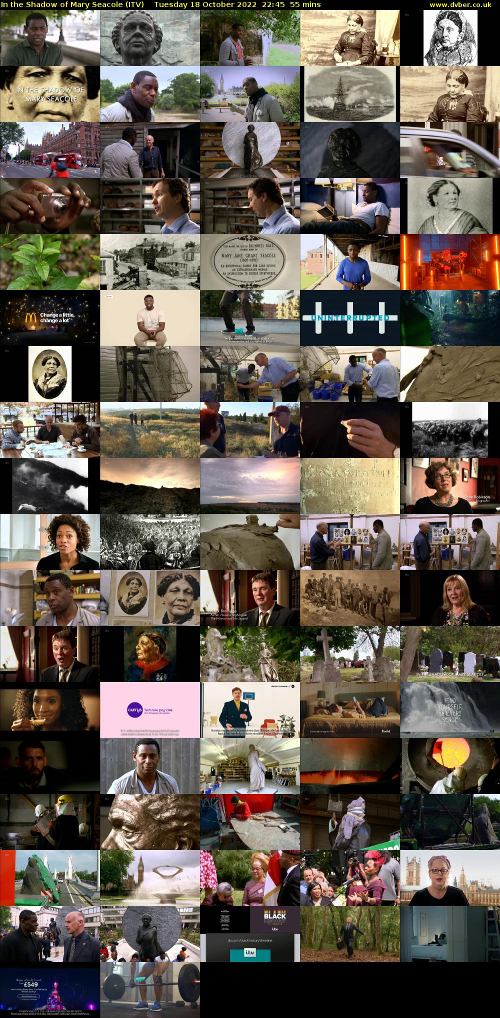In the Shadow of Mary Seacole (ITV) Tuesday 18 October 2022 22:45 - 23:40