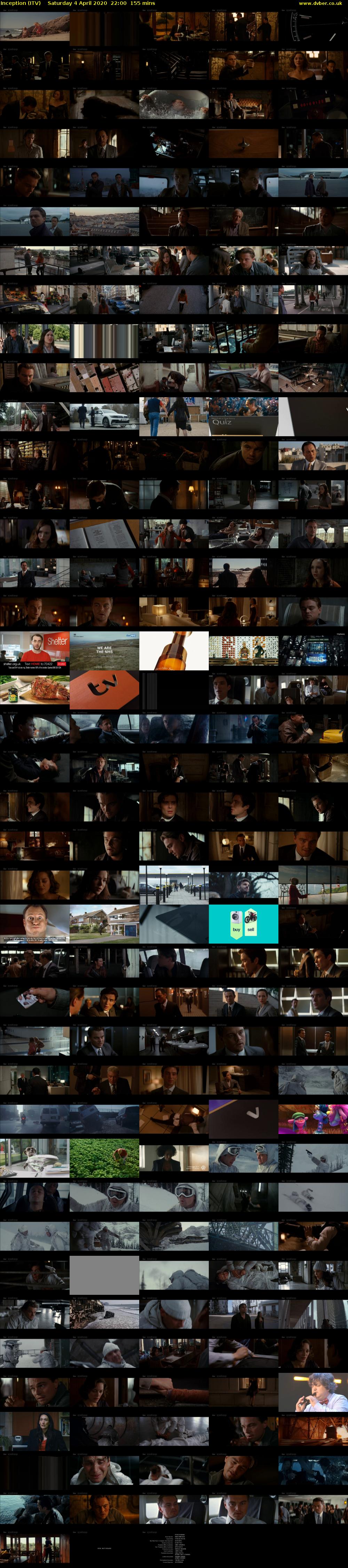 Inception (ITV) Saturday 4 April 2020 22:00 - 00:35