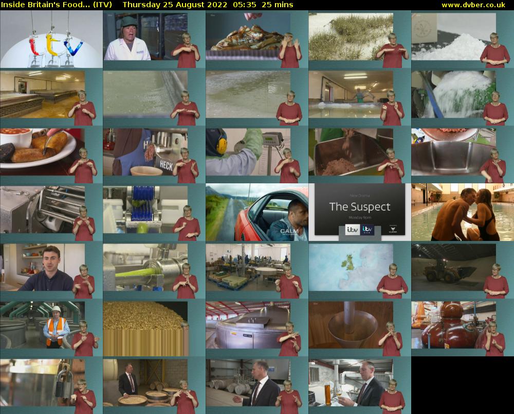 Inside Britain's Food... (ITV) Thursday 25 August 2022 05:35 - 06:00