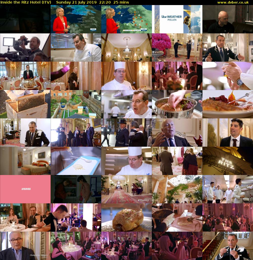 Inside the Ritz Hotel (ITV) Sunday 21 July 2019 22:20 - 22:45