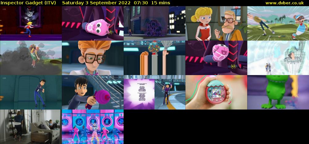 Inspector Gadget (ITV) Saturday 3 September 2022 07:30 - 07:45