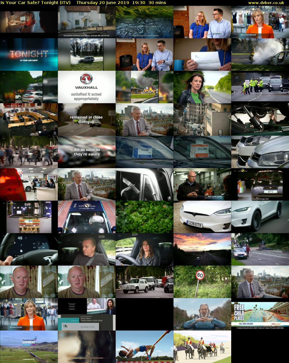 Is Your Car Safe? Tonight (ITV) Thursday 20 June 2019 19:30 - 20:00