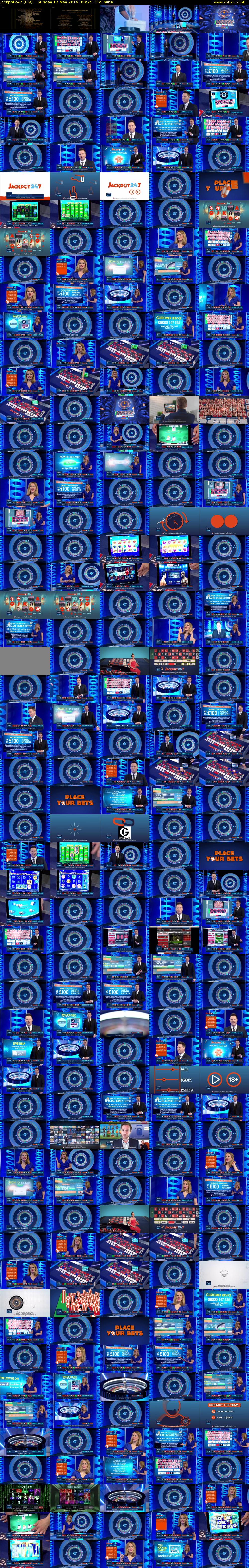 Jackpot247 (ITV) Sunday 12 May 2019 00:25 - 03:00
