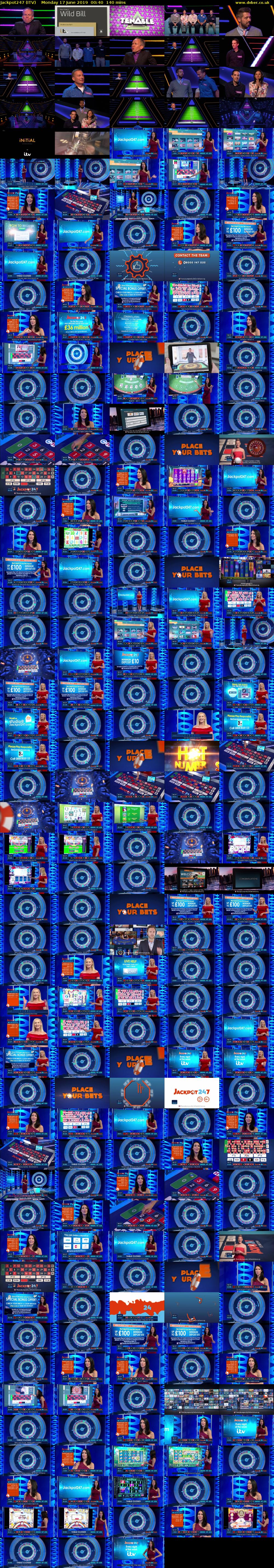 Jackpot247 (ITV) Monday 17 June 2019 00:40 - 03:00