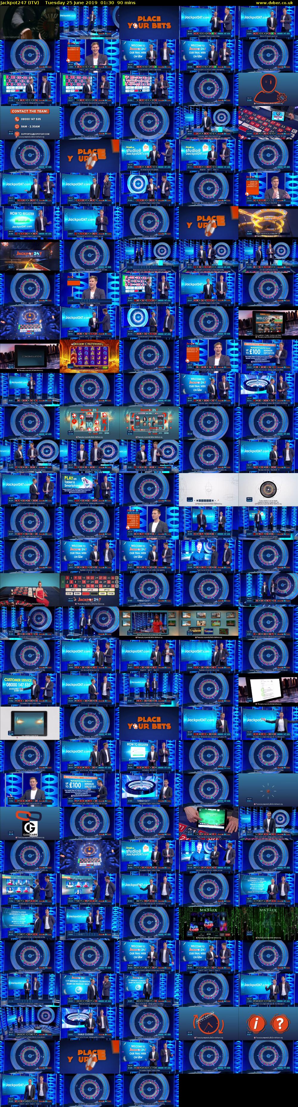 Jackpot247 (ITV) Tuesday 25 June 2019 01:30 - 03:00
