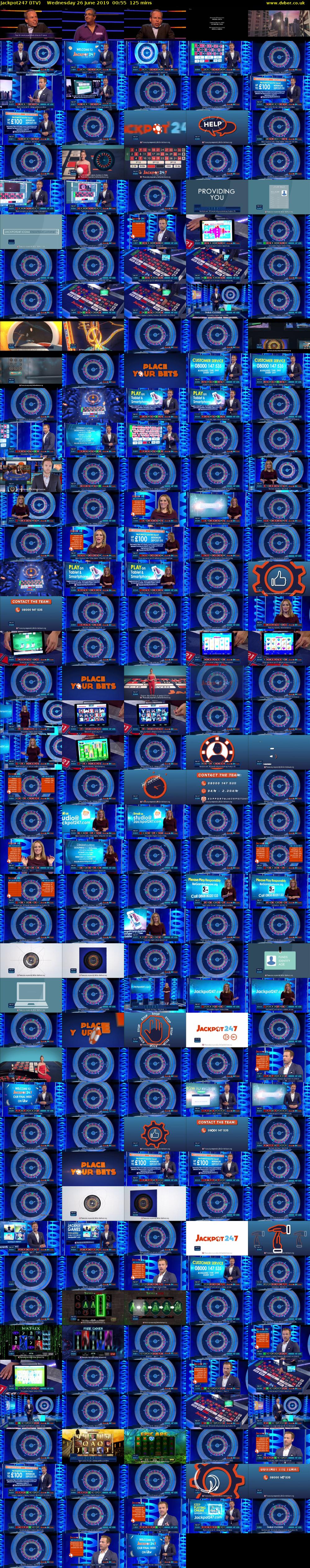 Jackpot247 (ITV) Wednesday 26 June 2019 00:55 - 03:00