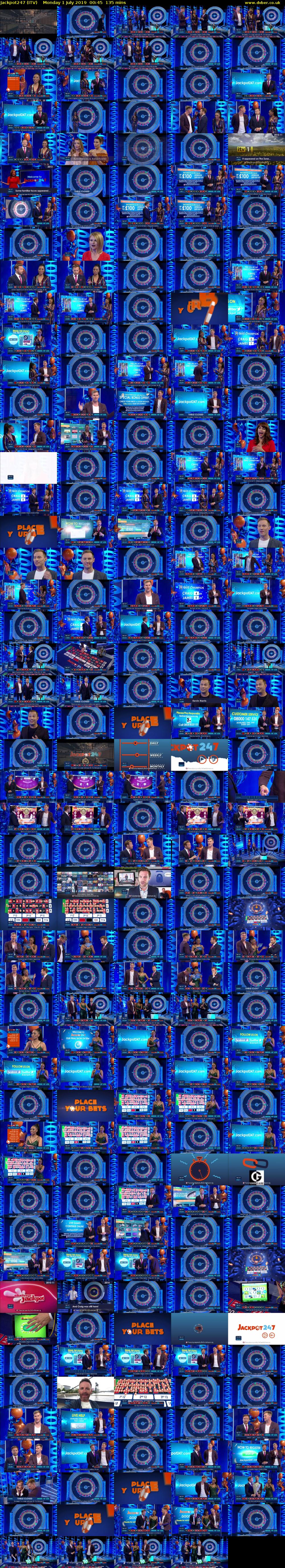 Jackpot247 (ITV) Monday 1 July 2019 00:45 - 03:00