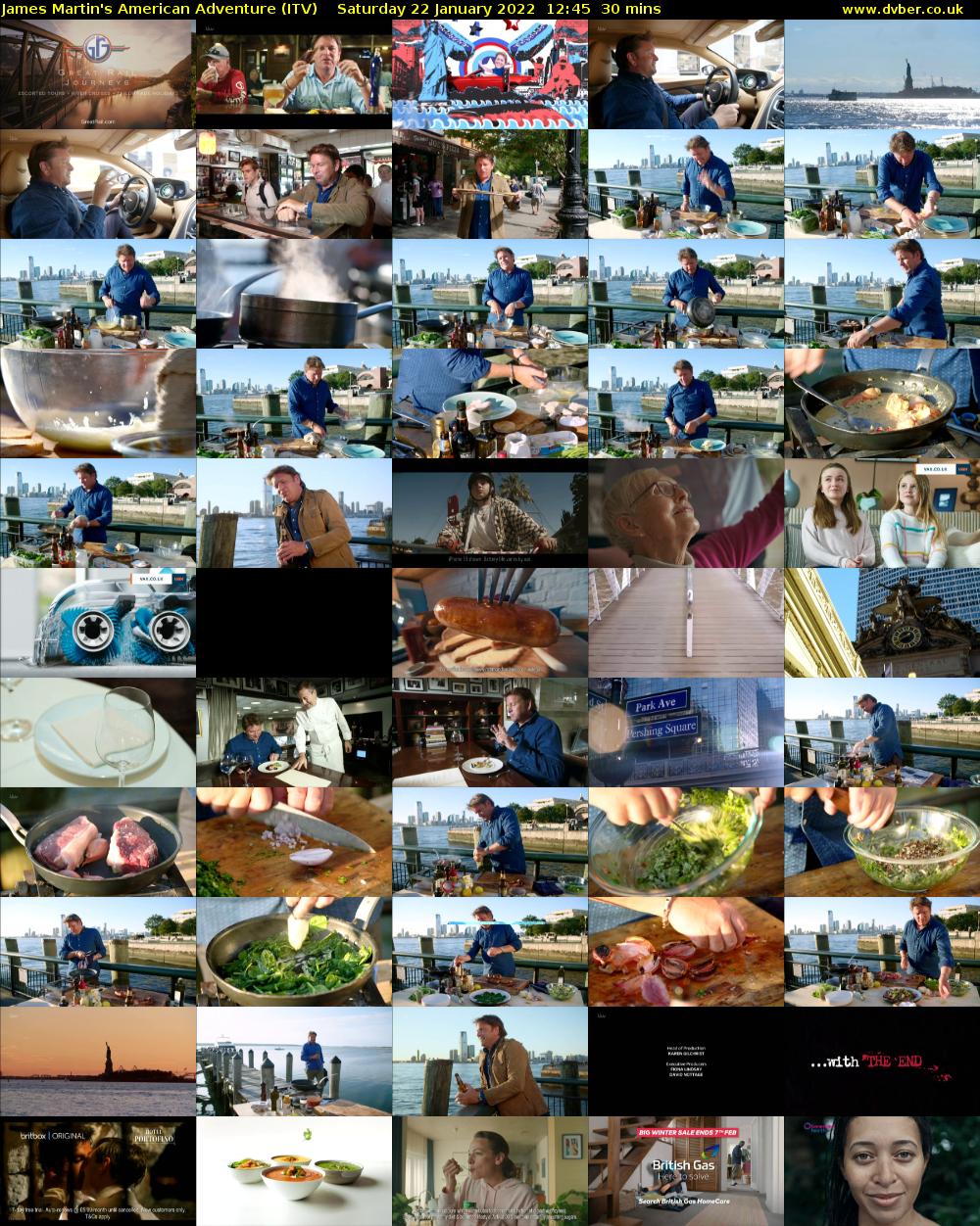 James Martin's American Adventure (ITV) Saturday 22 January 2022 12:45 - 13:15