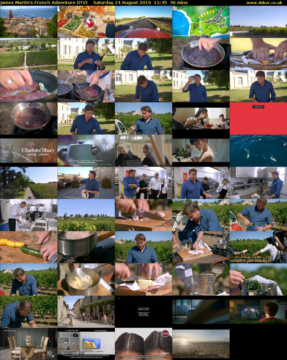 James Martin's French Adventure (ITV) Saturday 24 August 2019 11:35 - 12:05