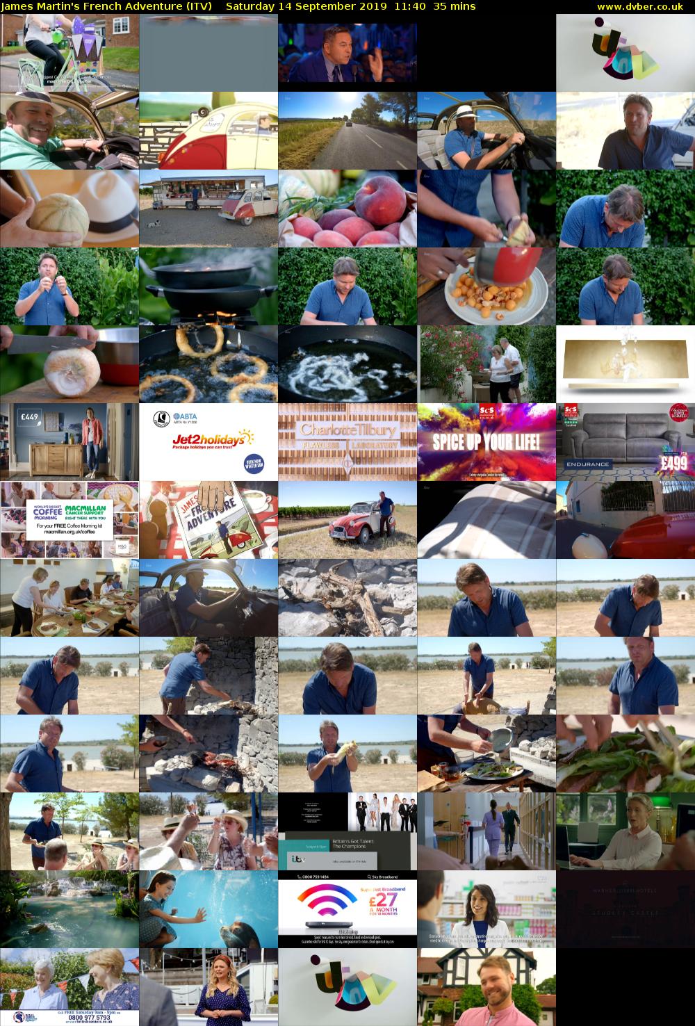 James Martin's French Adventure (ITV) Saturday 14 September 2019 11:40 - 12:15