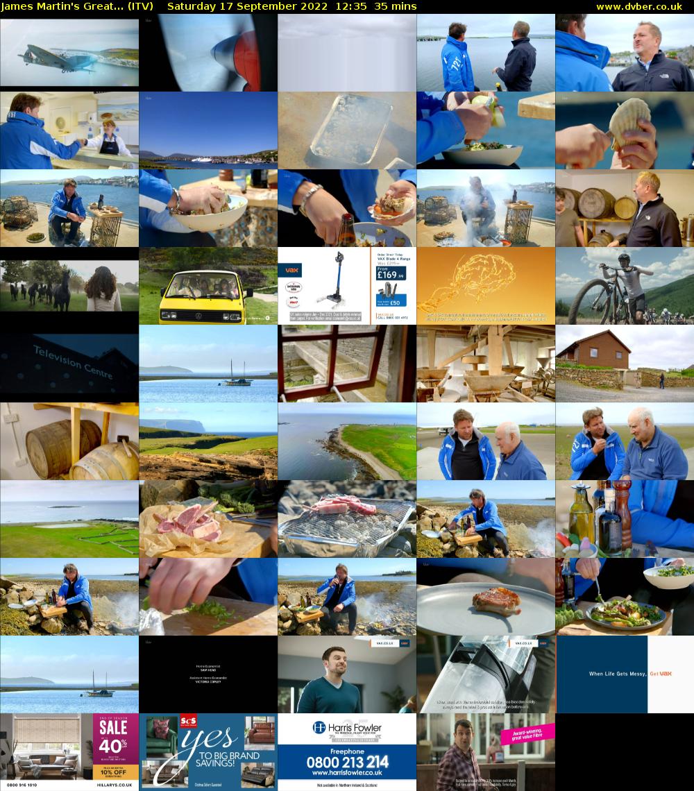 James Martin's Great... (ITV) Saturday 17 September 2022 12:35 - 13:10