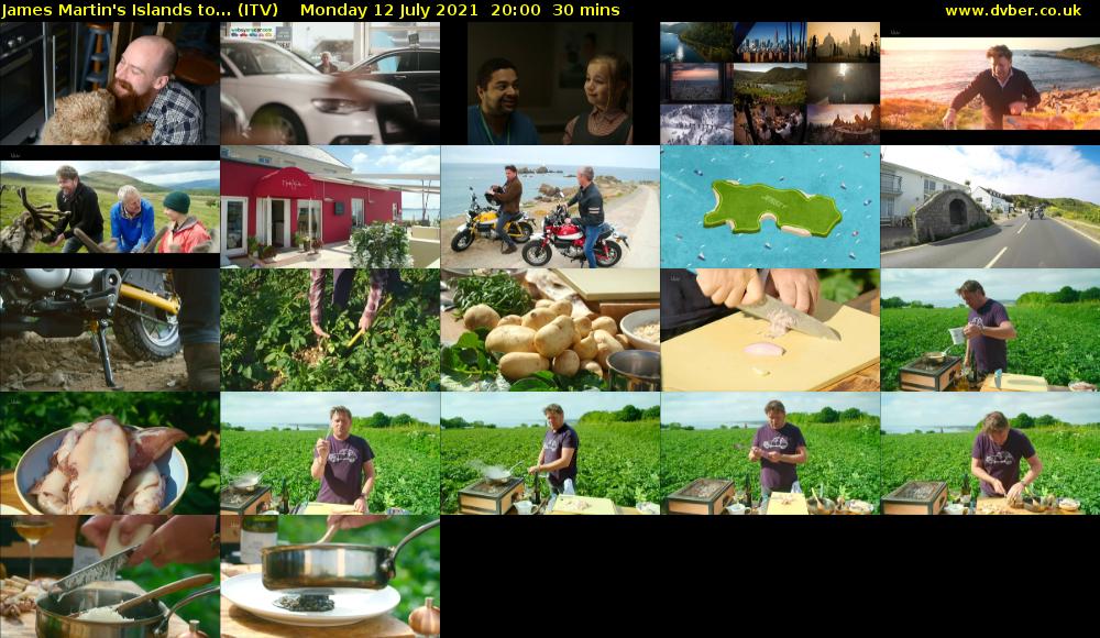 James Martin's Islands to... (ITV) Monday 12 July 2021 20:00 - 20:30