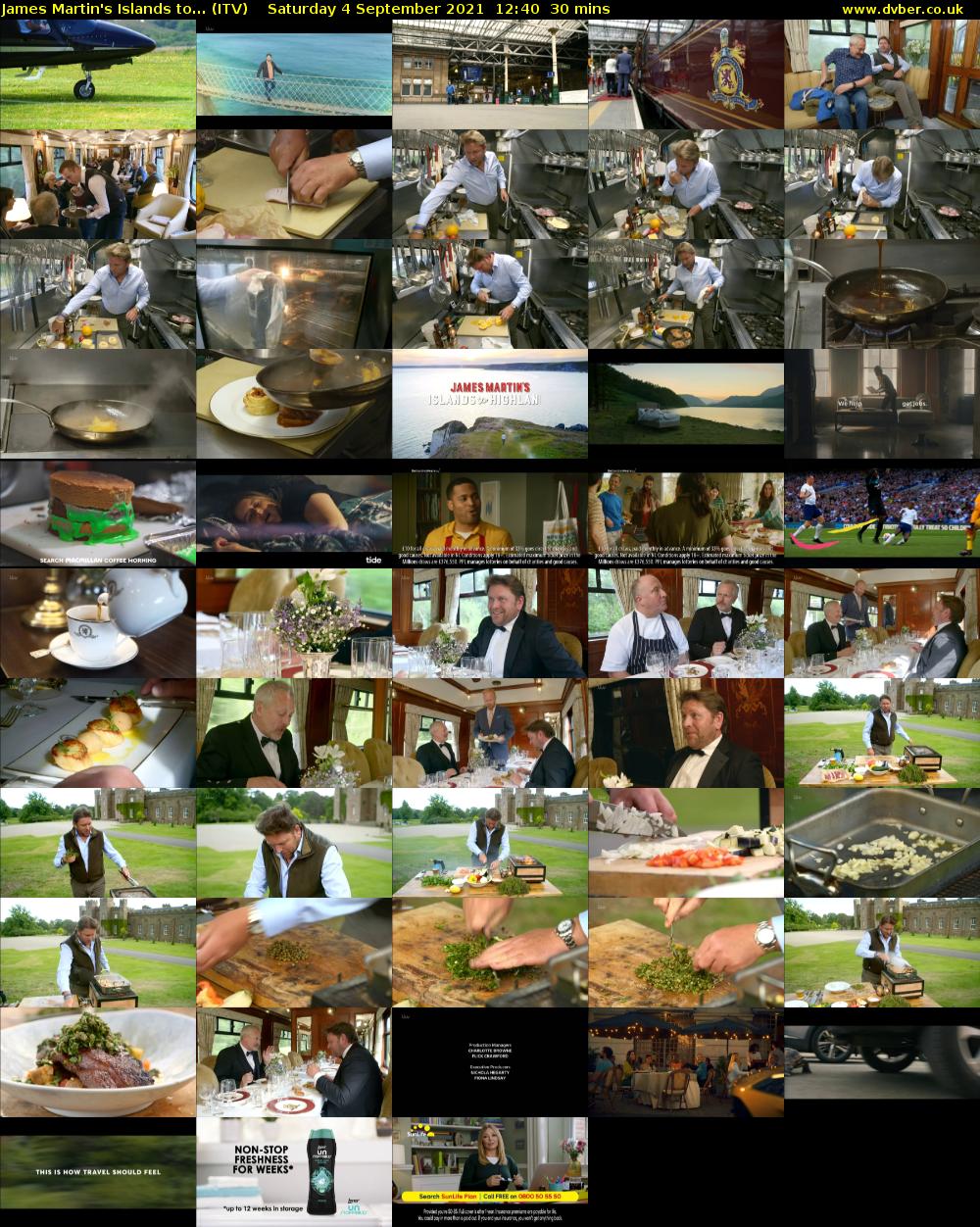 James Martin's Islands to... (ITV) Saturday 4 September 2021 12:40 - 13:10