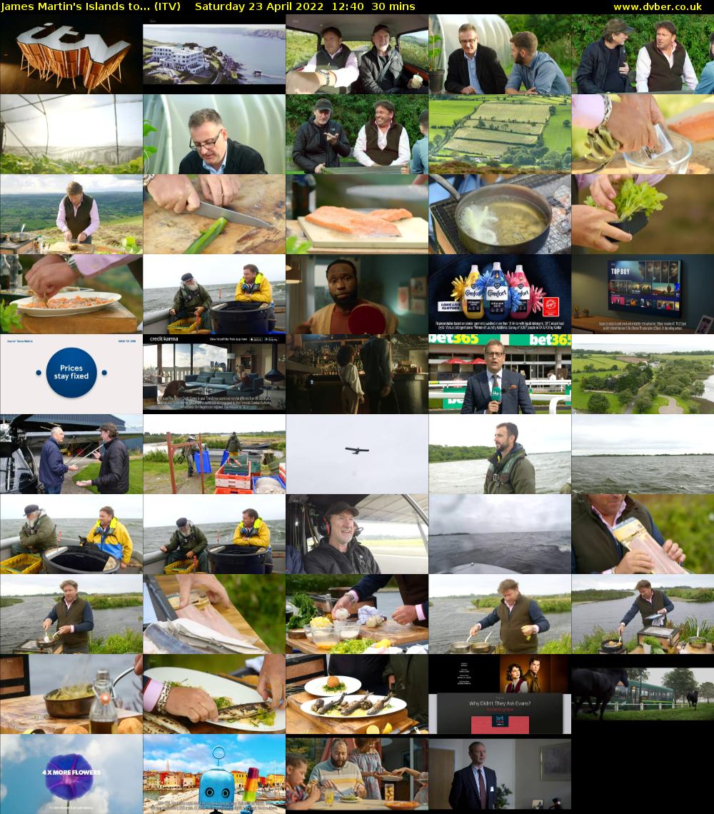 James Martin's Islands to... (ITV) Saturday 23 April 2022 12:40 - 13:10