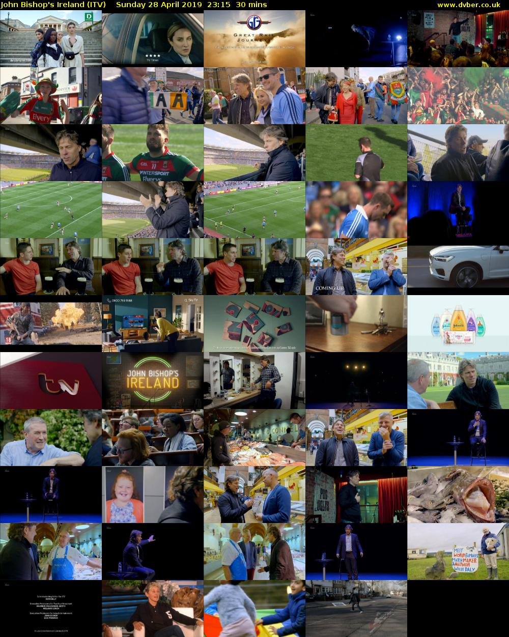 John Bishop's Ireland (ITV) Sunday 28 April 2019 23:15 - 23:45