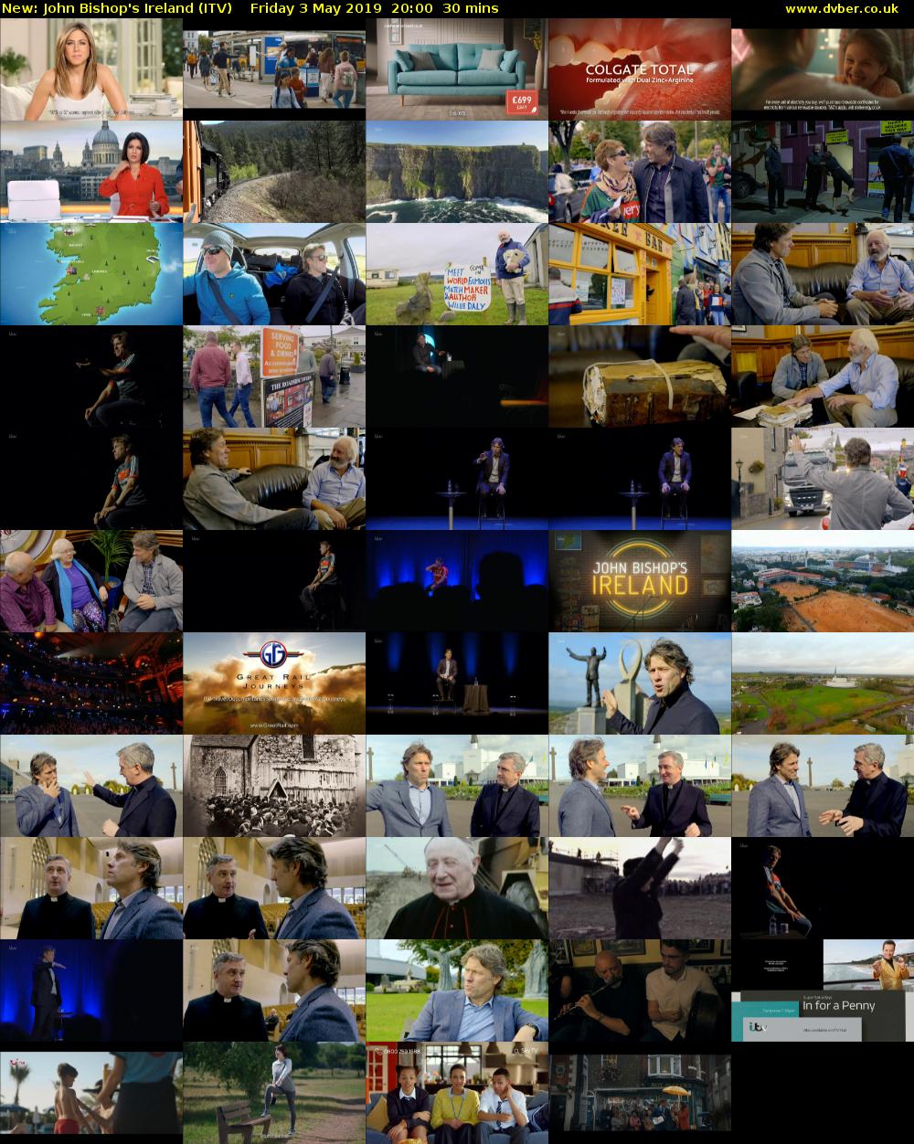 John Bishop's Ireland (ITV) Friday 3 May 2019 20:00 - 20:30