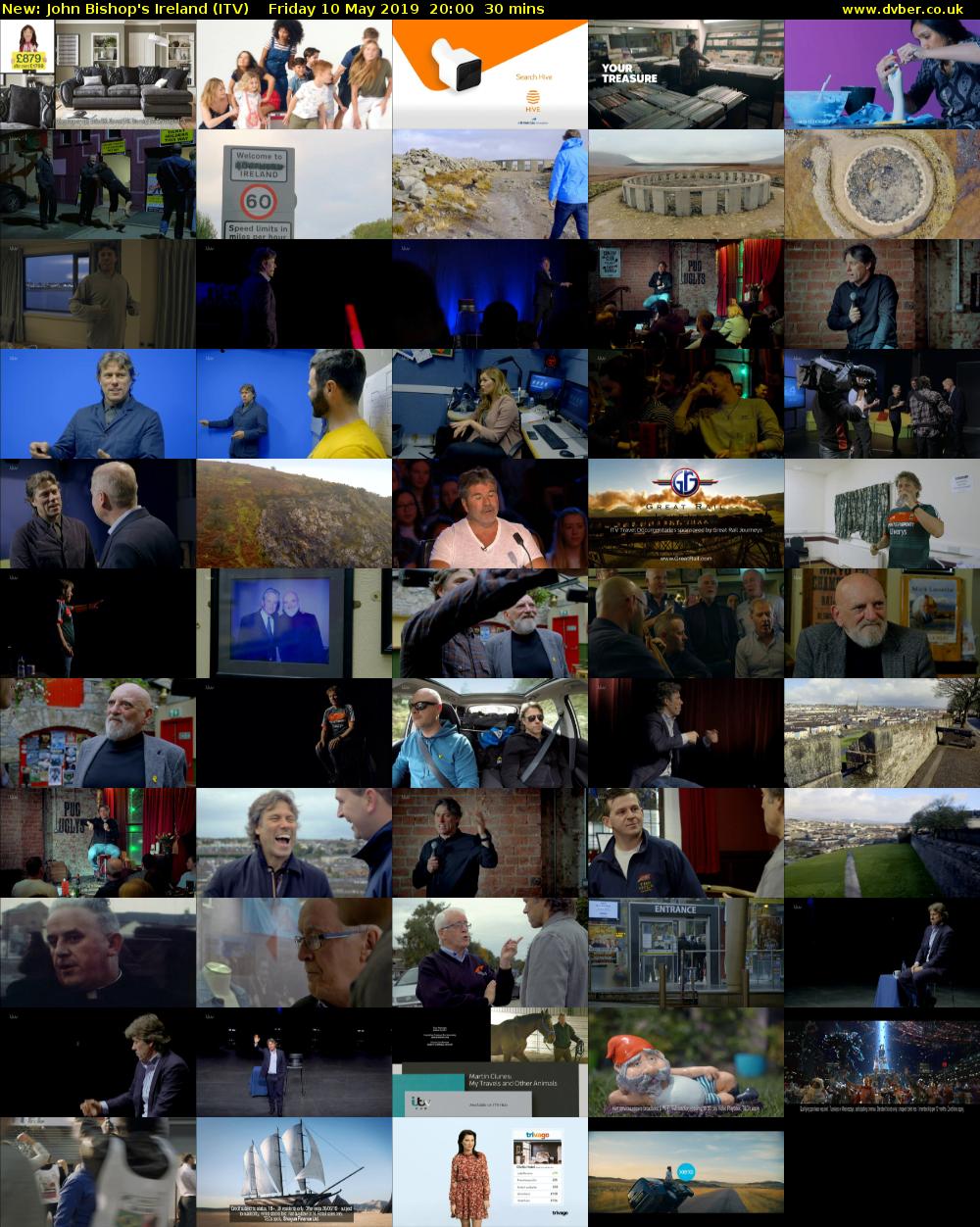 John Bishop's Ireland (ITV) Friday 10 May 2019 20:00 - 20:30