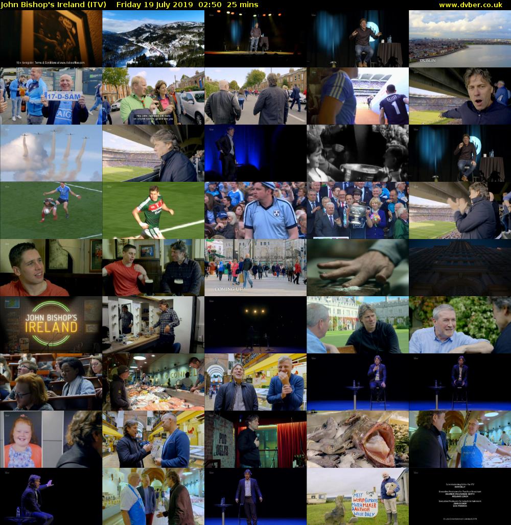 John Bishop's Ireland (ITV) Friday 19 July 2019 02:50 - 03:15