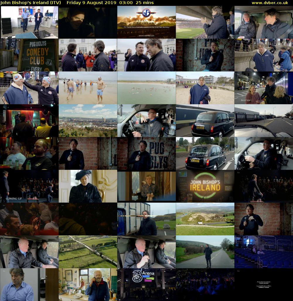 John Bishop's Ireland (ITV) Friday 9 August 2019 03:00 - 03:25