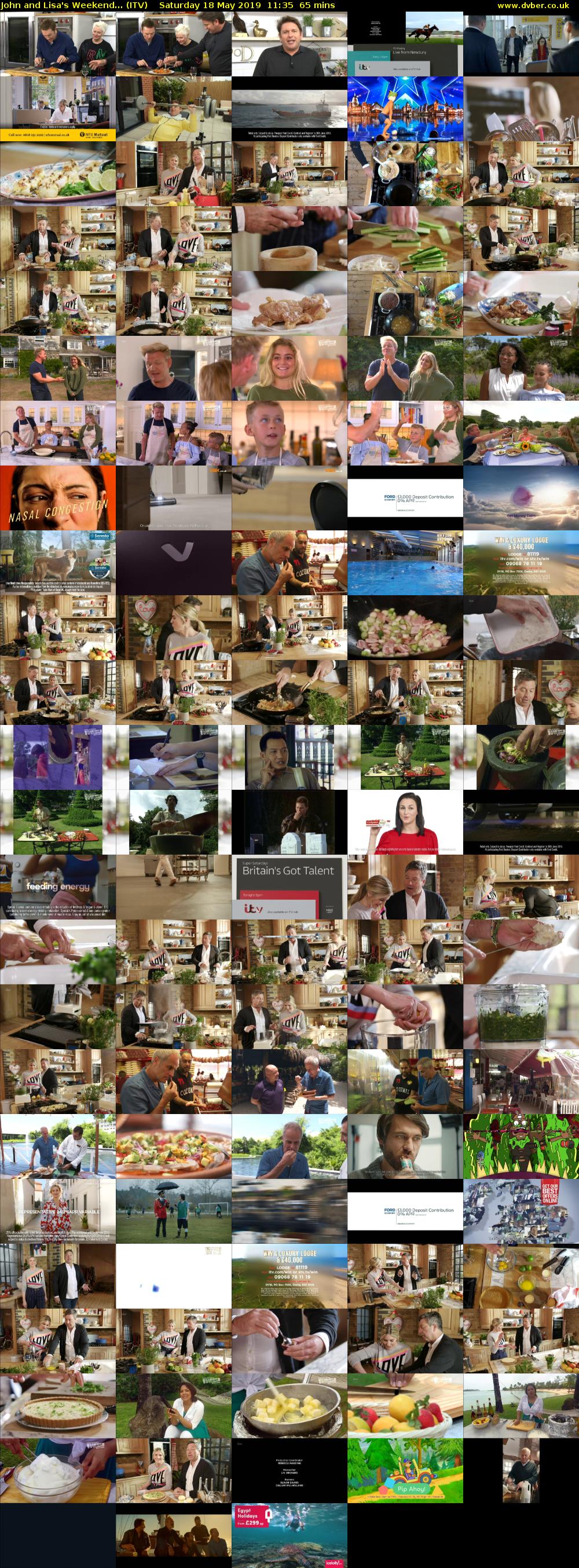 John and Lisa's Weekend... (ITV) Saturday 18 May 2019 11:35 - 12:40