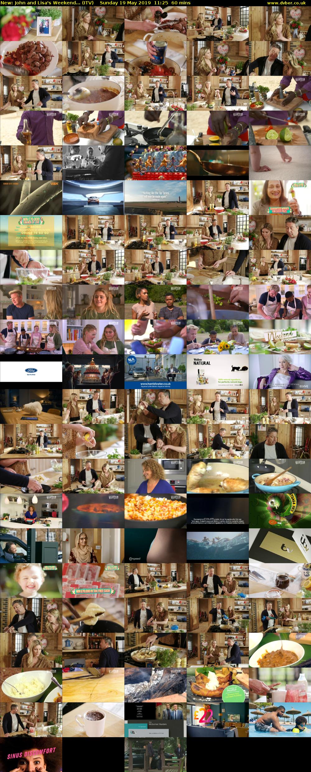 John and Lisa's Weekend... (ITV) Sunday 19 May 2019 11:25 - 12:25