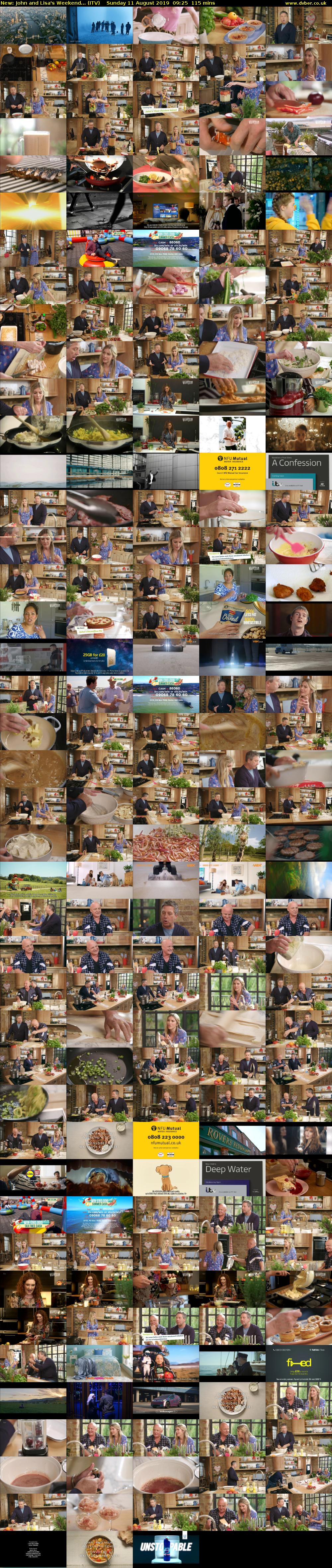 John and Lisa's Weekend... (ITV) Sunday 11 August 2019 09:25 - 11:20