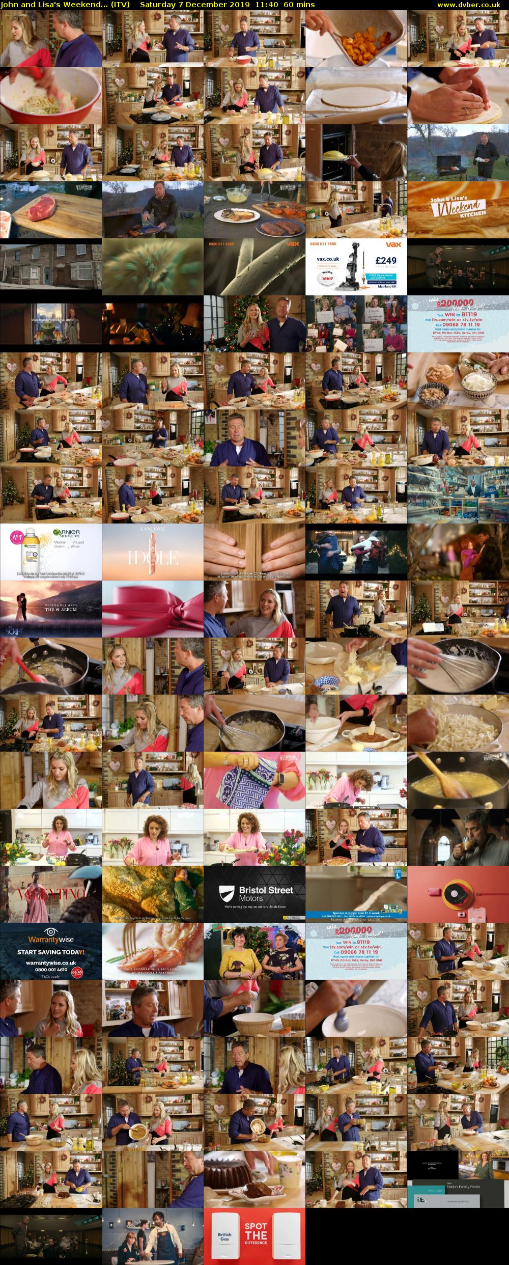 John and Lisa's Weekend... (ITV) Saturday 7 December 2019 11:40 - 12:40