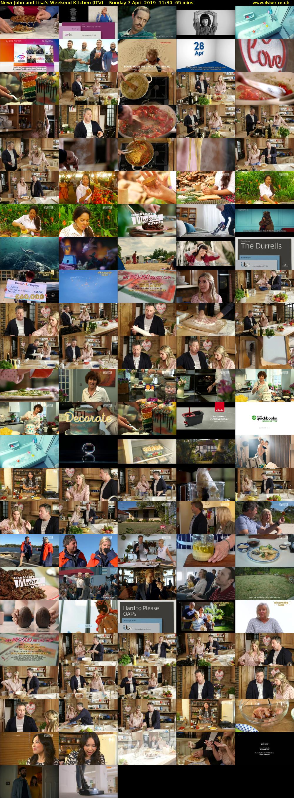 John and Lisa's Weekend Kitchen (ITV) Sunday 7 April 2019 11:30 - 12:35