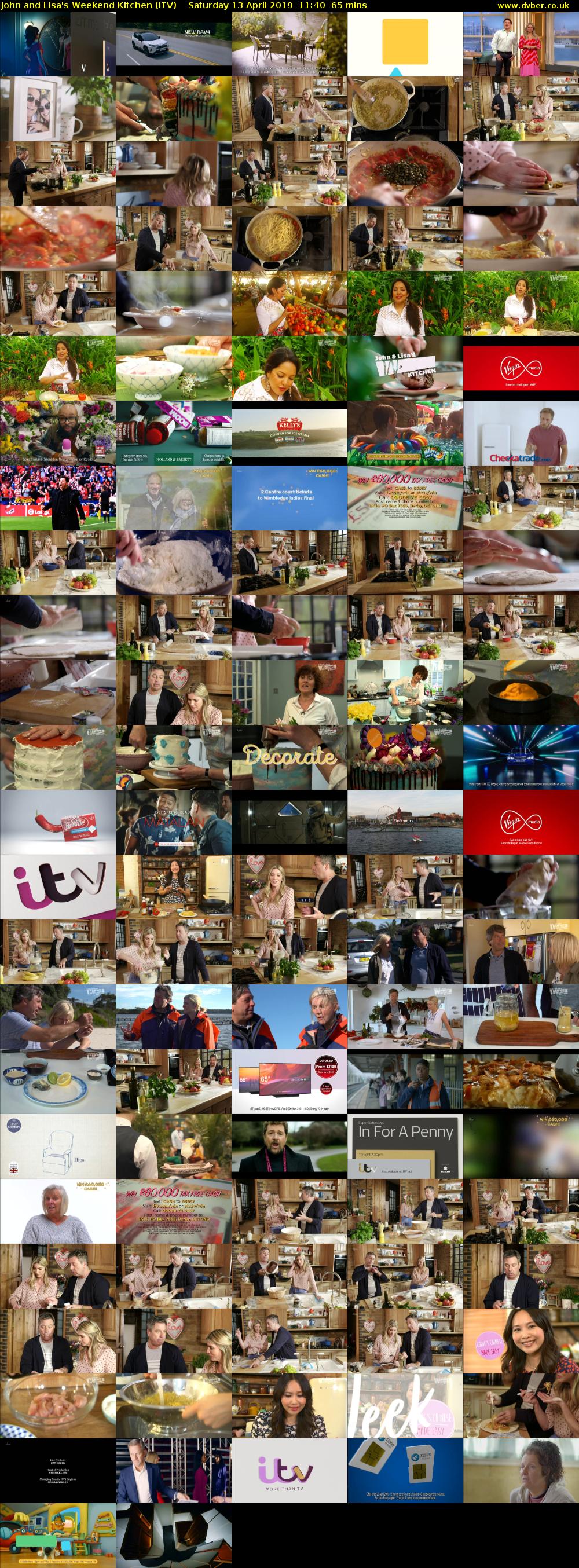John and Lisa's Weekend Kitchen (ITV) Saturday 13 April 2019 11:40 - 12:45