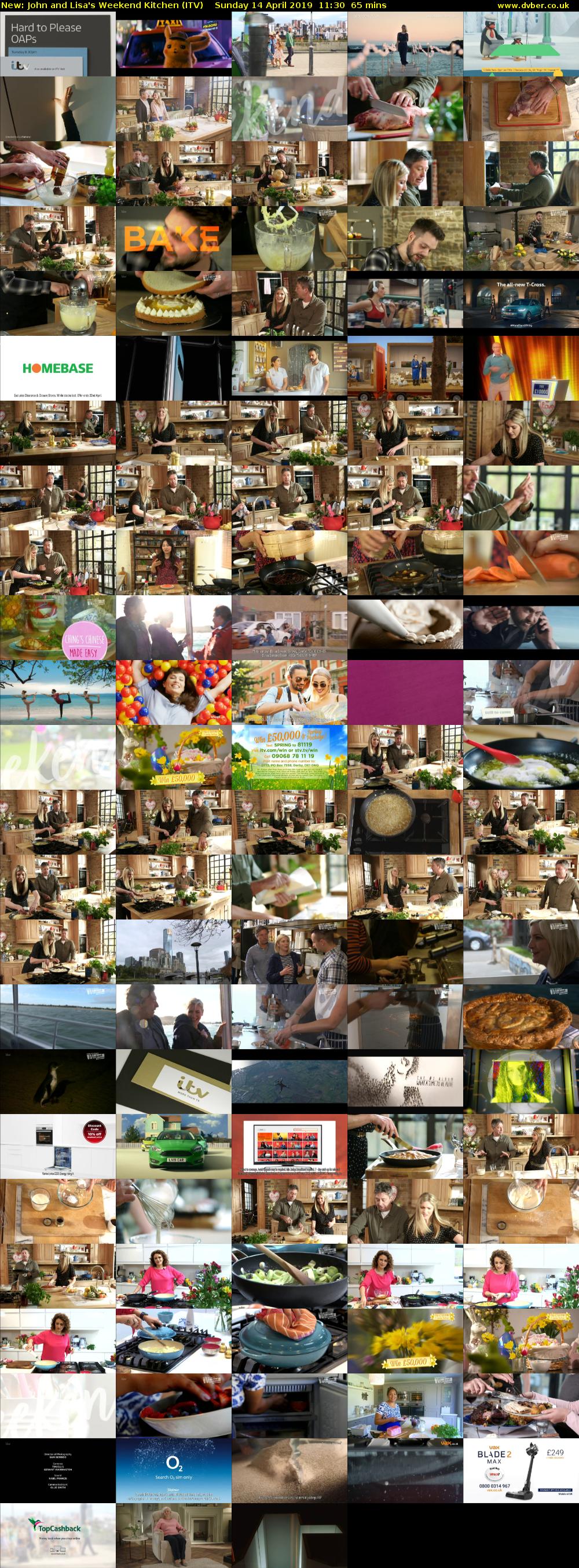 John and Lisa's Weekend Kitchen (ITV) Sunday 14 April 2019 11:30 - 12:35