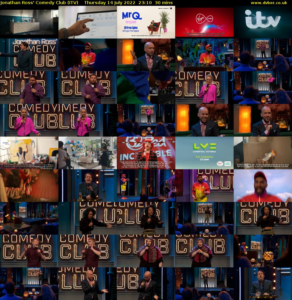 Jonathan Ross' Comedy Club (ITV) Thursday 14 July 2022 23:10 - 23:40