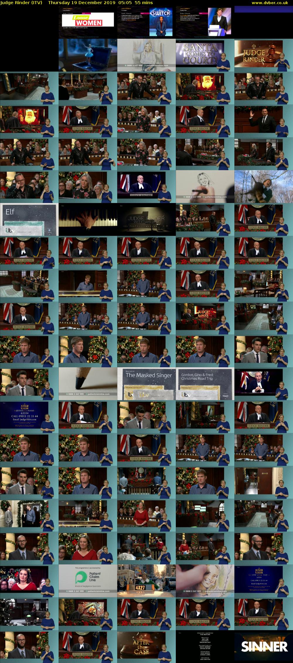 Judge Rinder (ITV) Thursday 19 December 2019 05:05 - 06:00