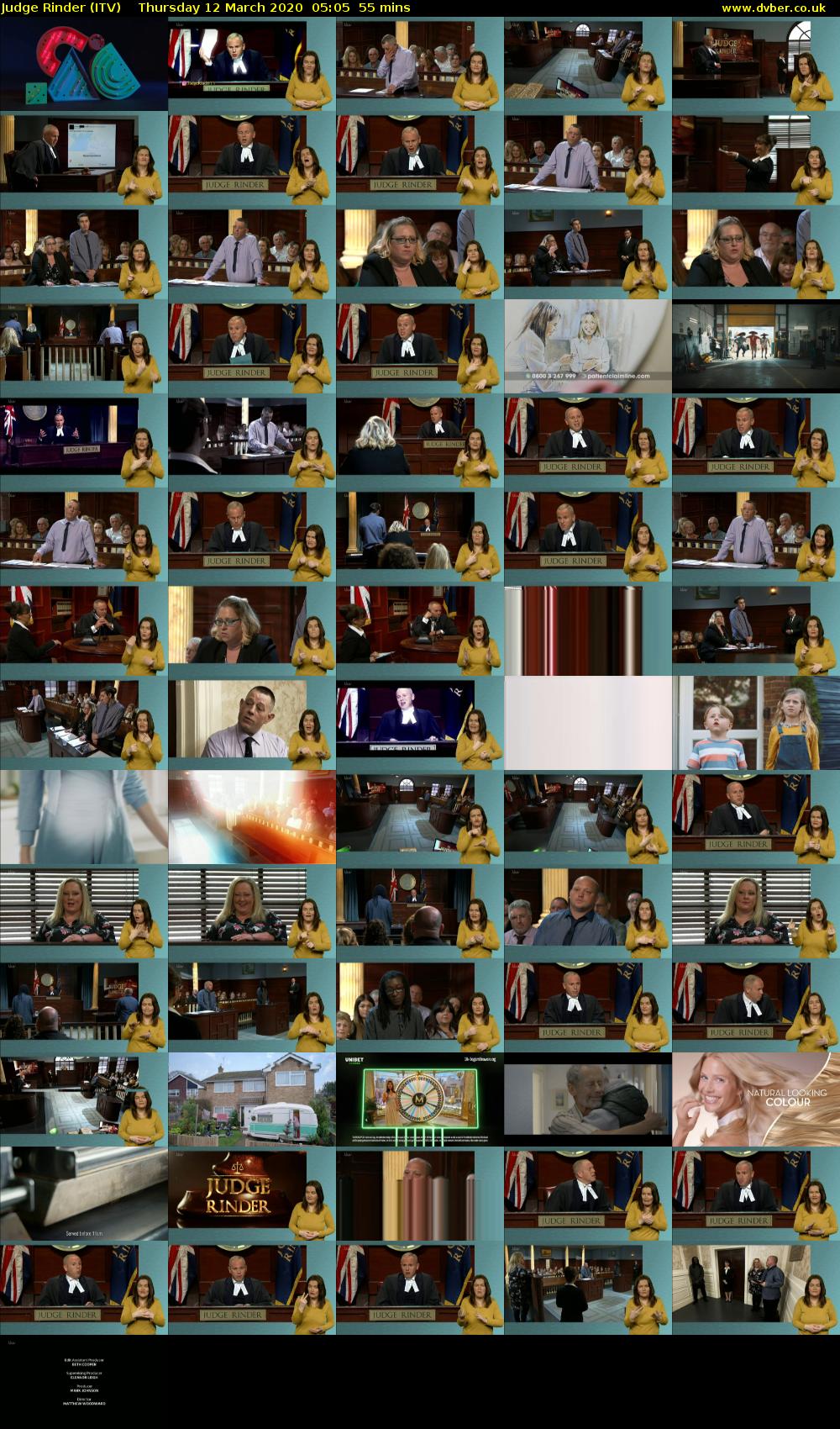 Judge Rinder (ITV) Thursday 12 March 2020 05:05 - 06:00