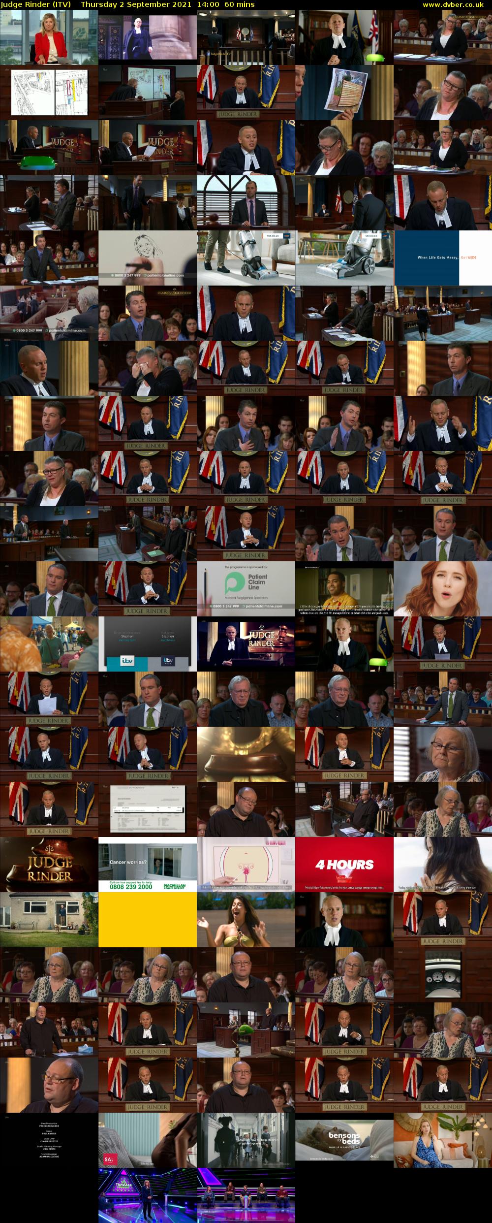 Judge Rinder (ITV) Thursday 2 September 2021 14:00 - 15:00