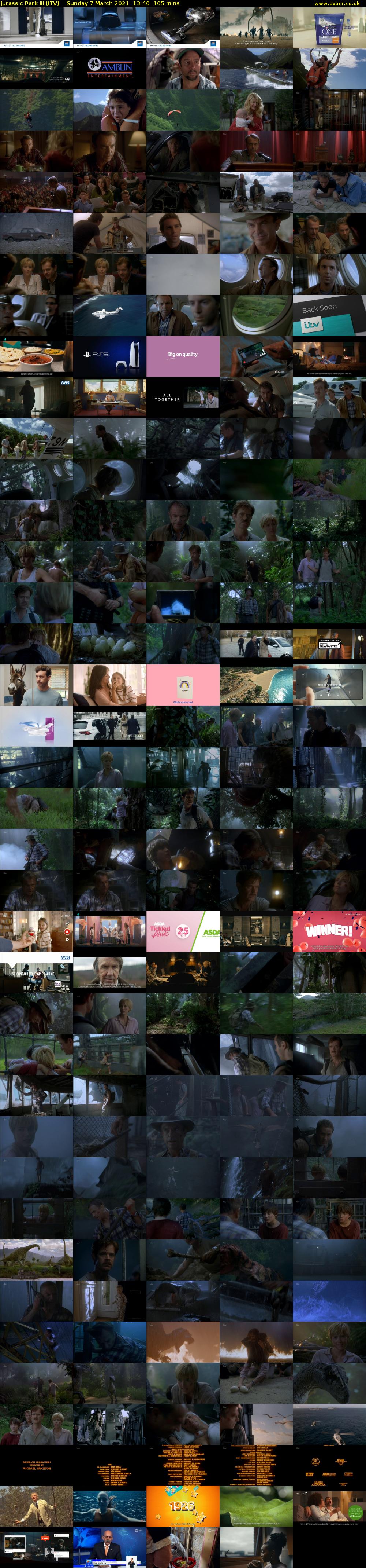 Jurassic Park III (ITV) Sunday 7 March 2021 13:40 - 15:25
