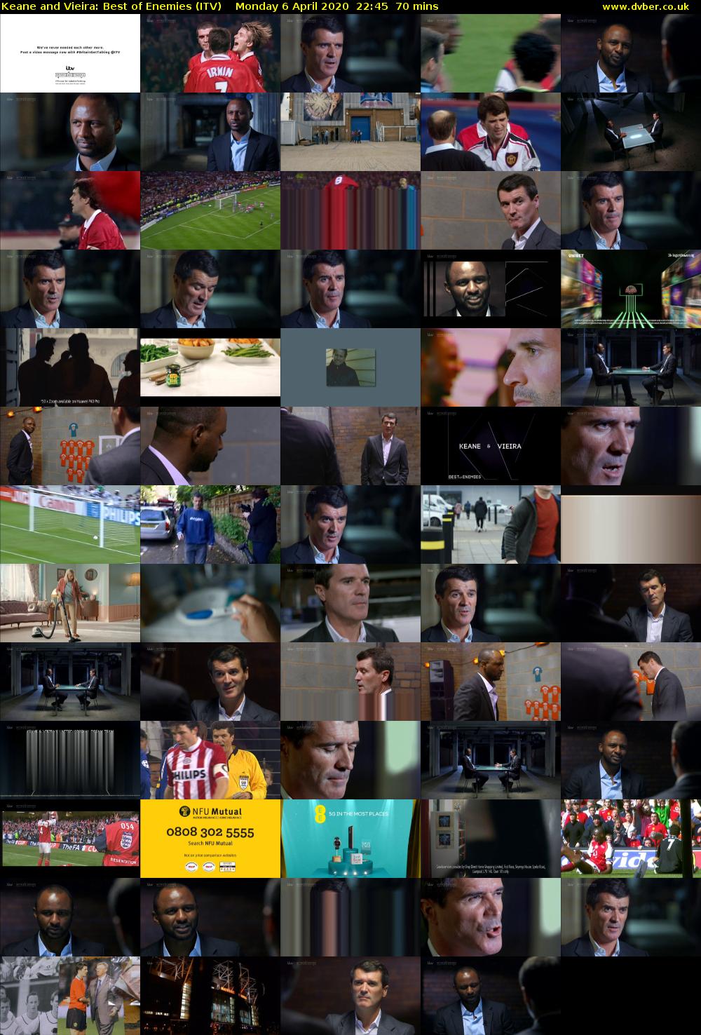 Keane and Vieira: Best of Enemies (ITV) Monday 6 April 2020 22:45 - 23:55