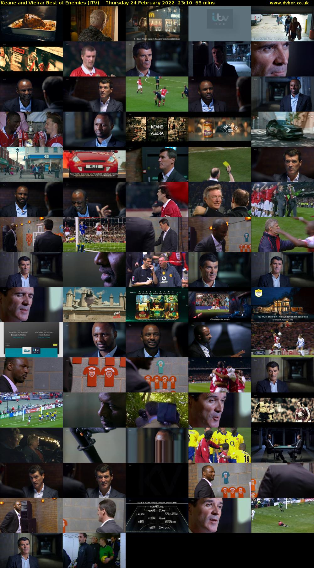 Keane and Vieira: Best of Enemies (ITV) Thursday 24 February 2022 23:10 - 00:15