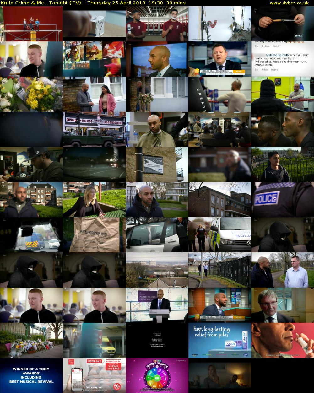 Knife Crime & Me - Tonight (ITV) Thursday 25 April 2019 19:30 - 20:00