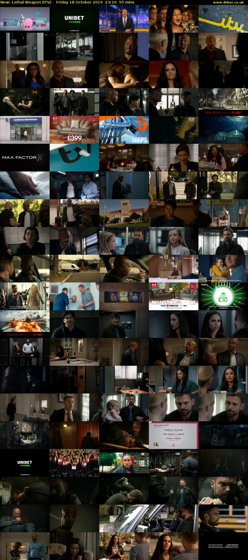 Lethal Weapon (ITV) Friday 18 October 2019 23:10 - 00:05