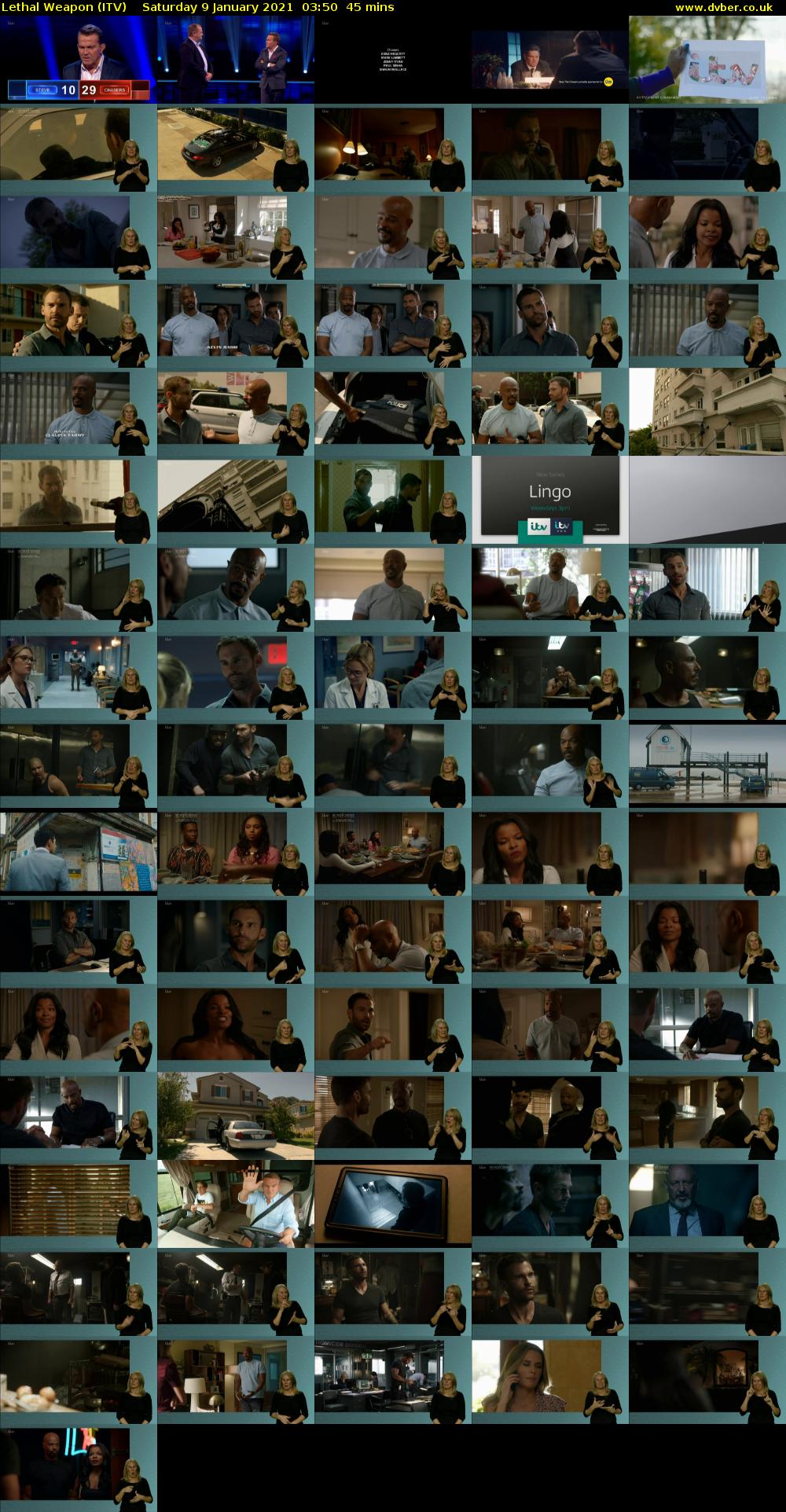 Lethal Weapon (ITV) Saturday 9 January 2021 03:50 - 04:35