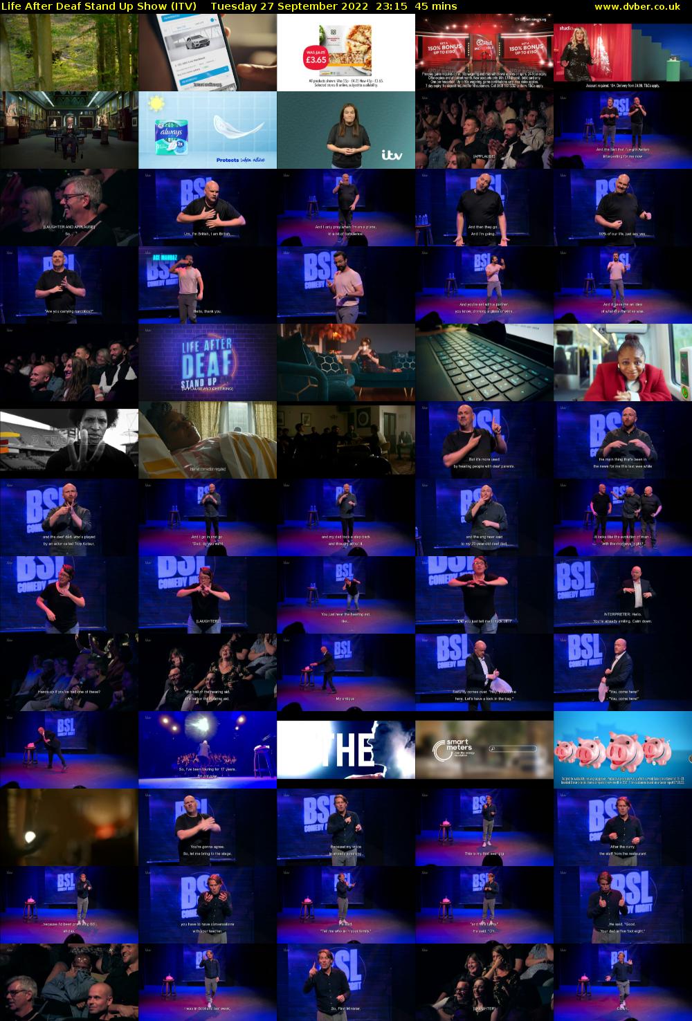 Life After Deaf Stand Up Show (ITV) Tuesday 27 September 2022 23:15 - 00:00