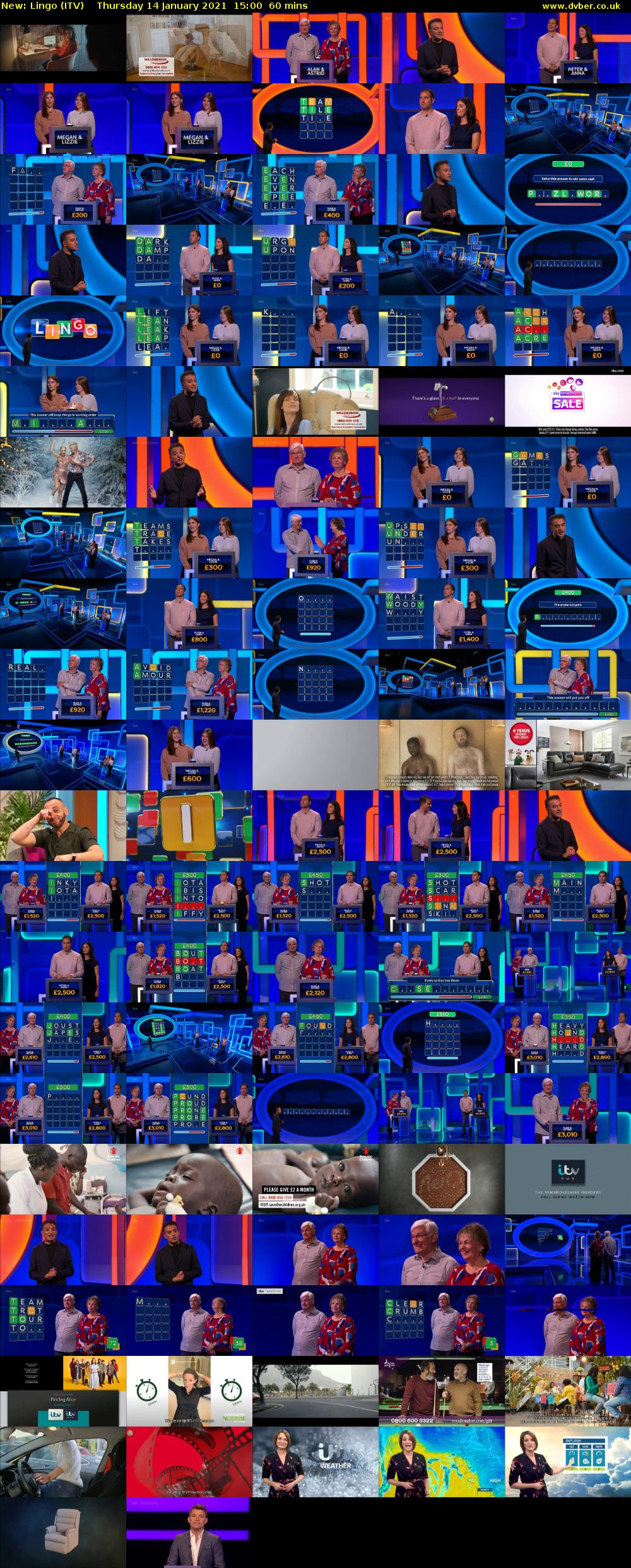 Lingo (ITV) Thursday 14 January 2021 15:00 - 16:00