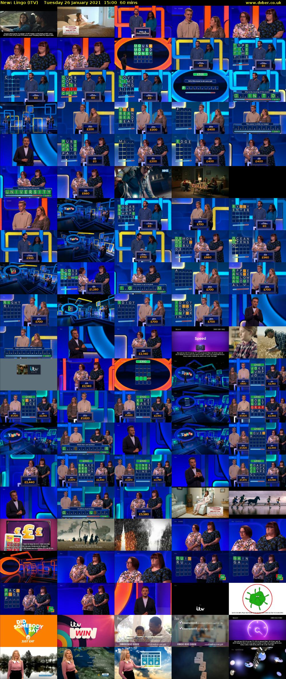 Lingo (ITV) Tuesday 26 January 2021 15:00 - 16:00