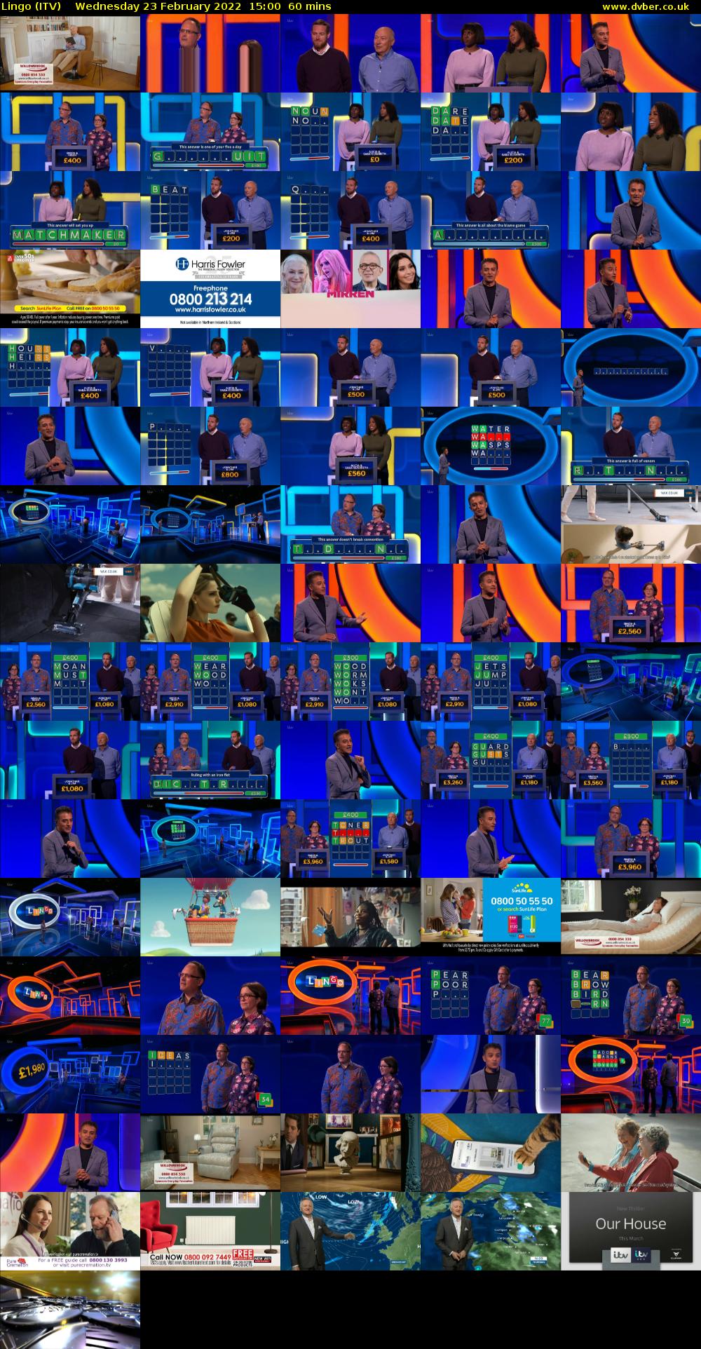 Lingo (ITV) Wednesday 23 February 2022 15:00 - 16:00