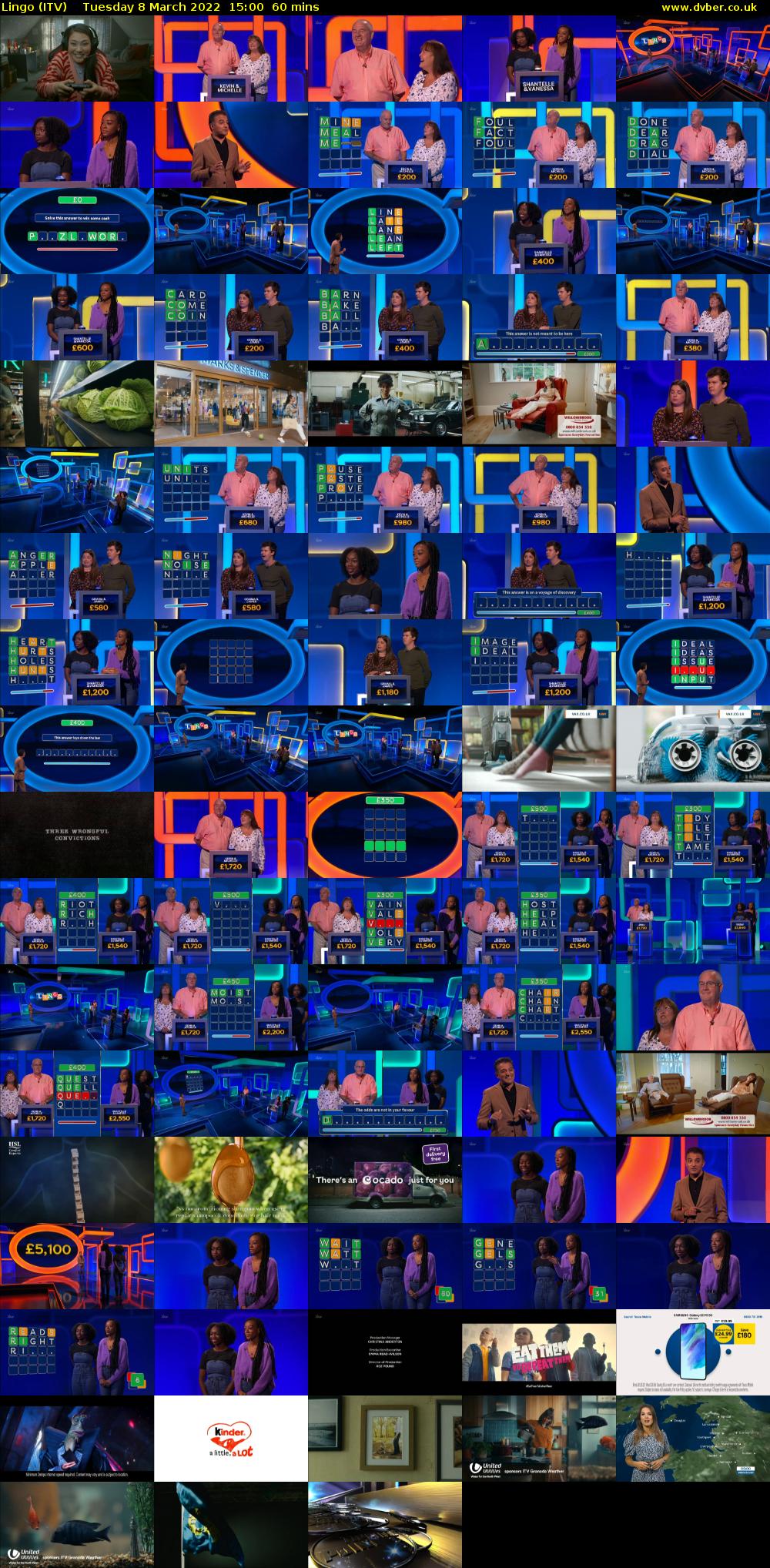 Lingo (ITV) Tuesday 8 March 2022 15:00 - 16:00