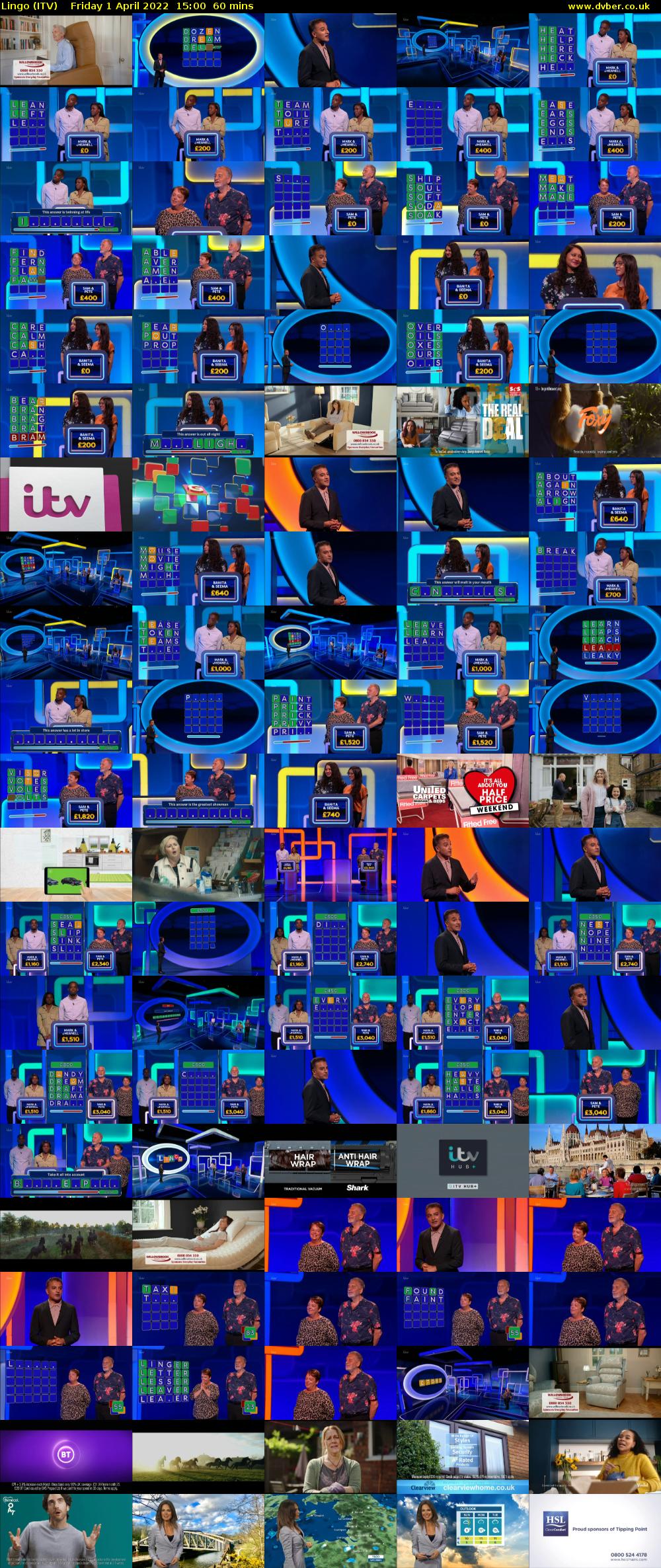 Lingo (ITV) Friday 1 April 2022 15:00 - 16:00