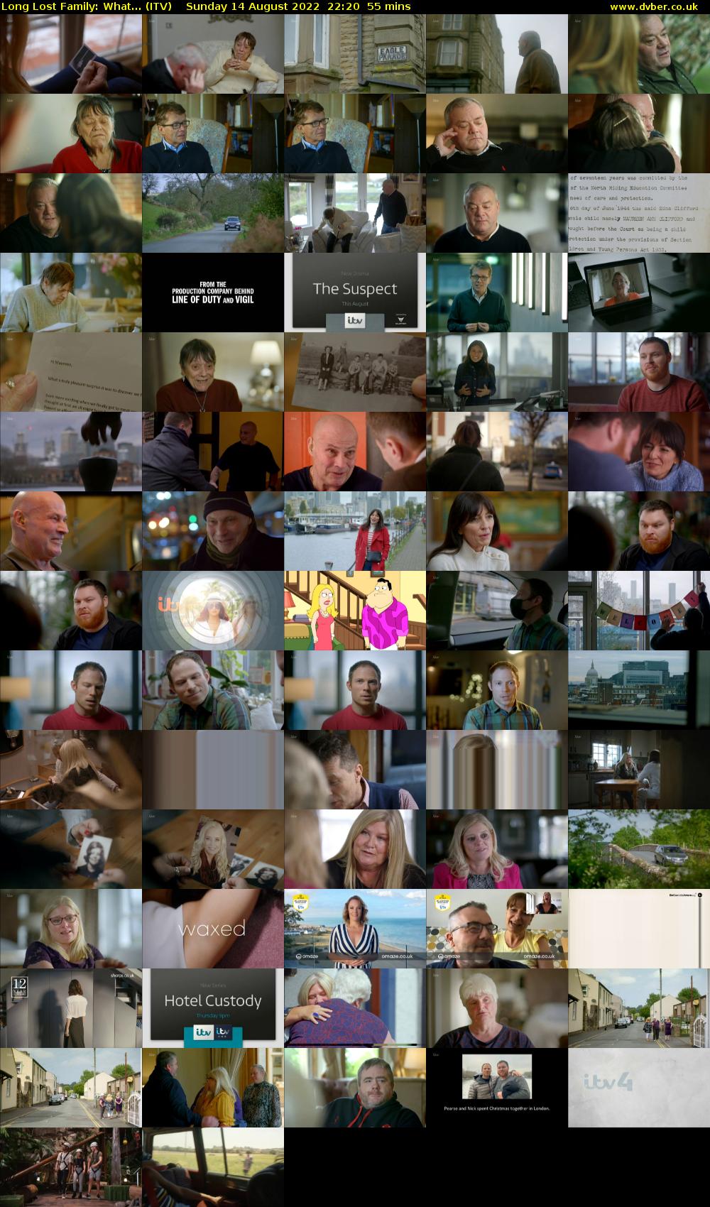Long Lost Family: What... (ITV) Sunday 14 August 2022 22:20 - 23:15