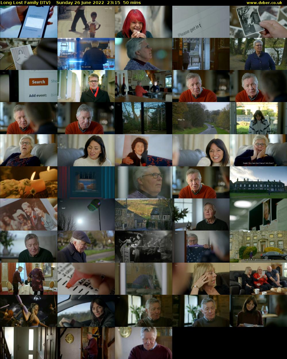 Long Lost Family (ITV) Sunday 26 June 2022 23:15 - 00:05