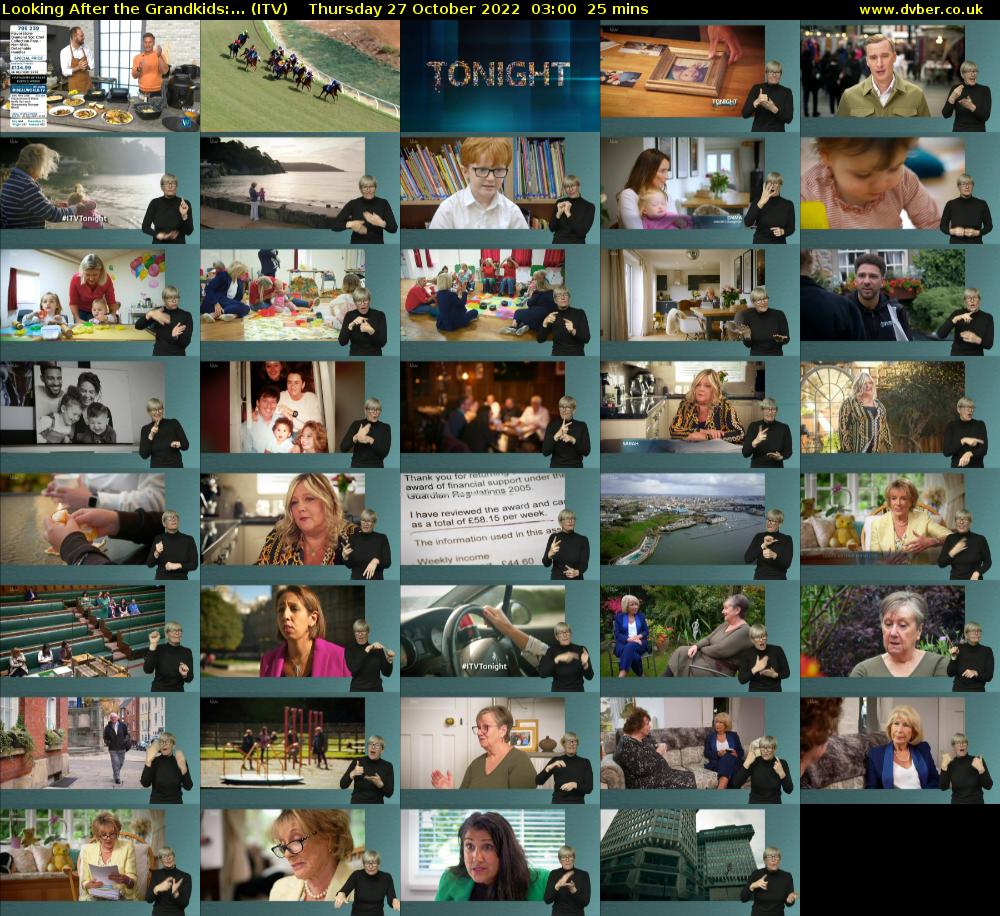 Looking After the Grandkids:... (ITV) Thursday 27 October 2022 03:00 - 03:25