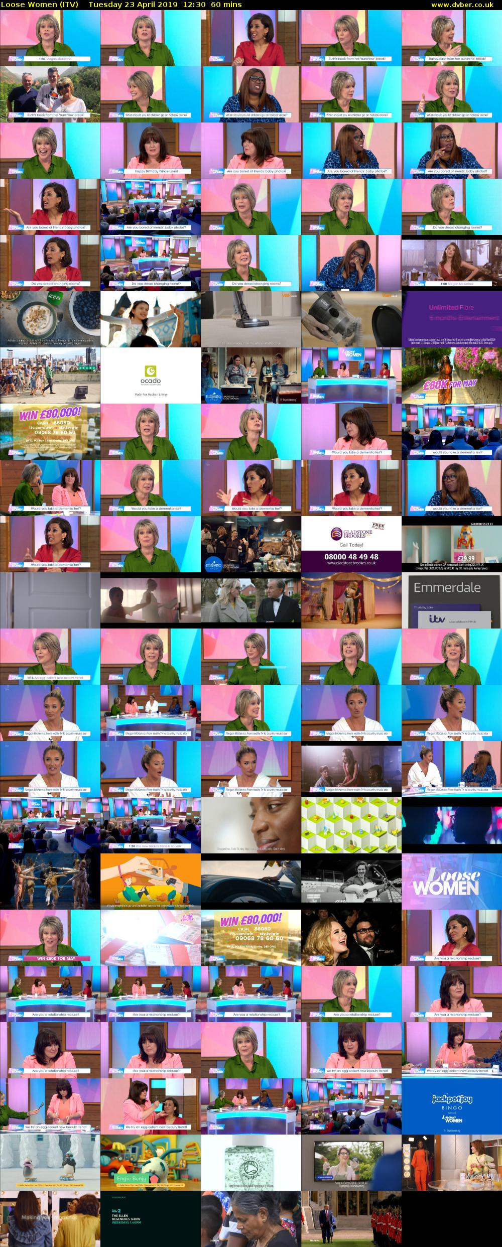Loose Women (ITV) Tuesday 23 April 2019 12:30 - 13:30